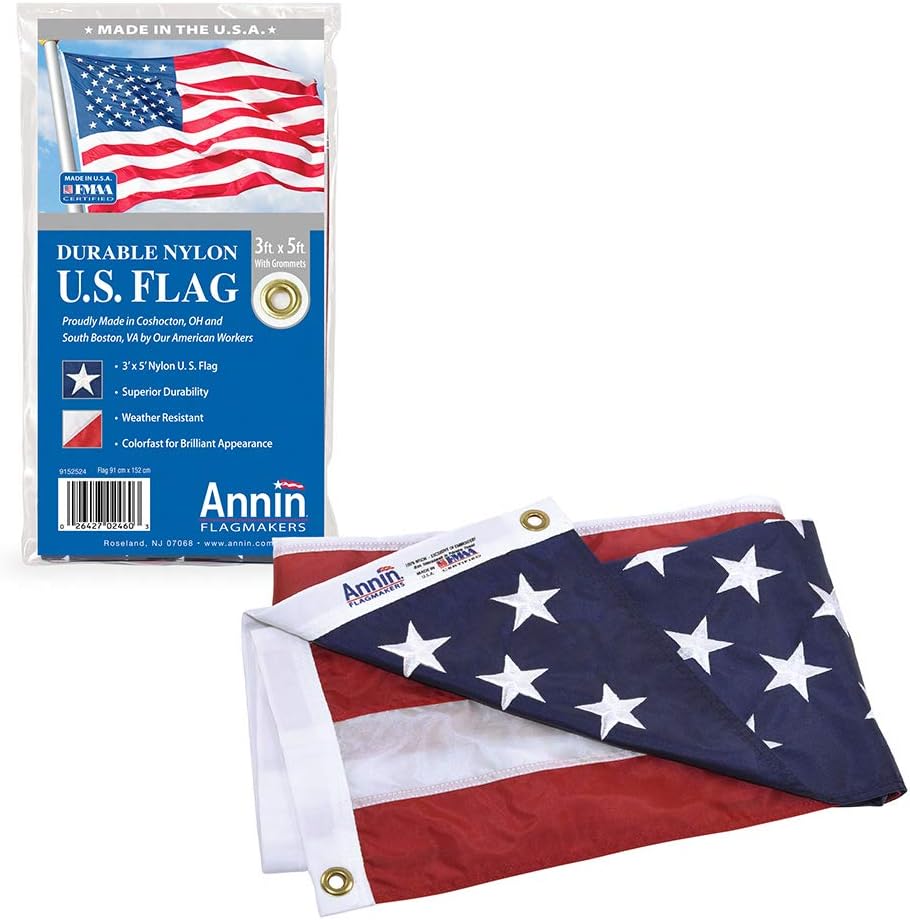 3x5 ft Nylon American Flag with Sewn Stripes and Embroidered Stars Z6211