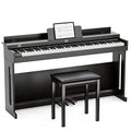 Black Full Size Weighted Key Digital Piano with Piano Bench, Stand, 3 Pedal D396