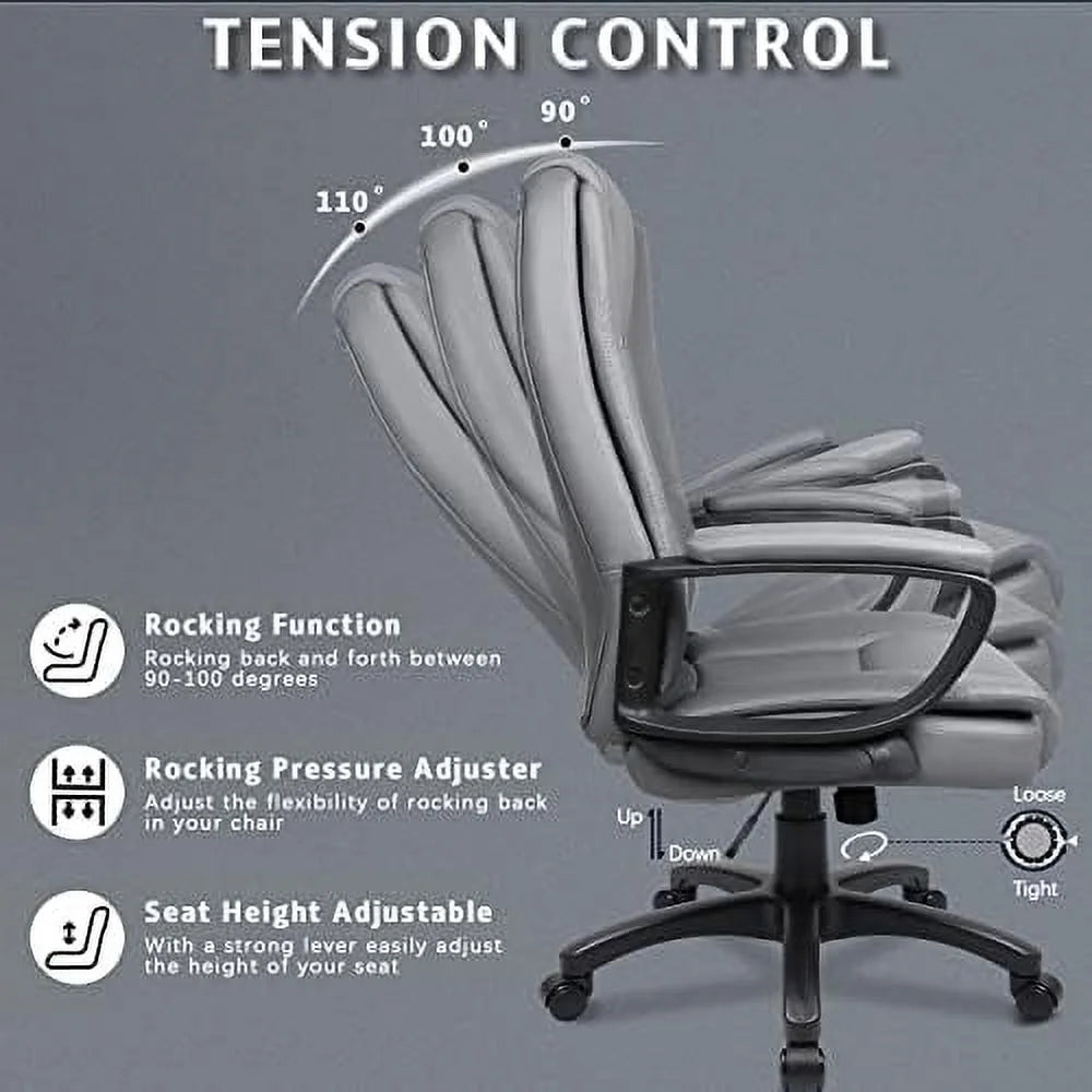 Ergonomic Adjustable Height PU Leather High Back Office Desk Chair M244