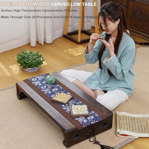 Japanese Tatami Low Table Wooden Coffee Table Portable Mini Furniture (40x30x11cm) Q437490