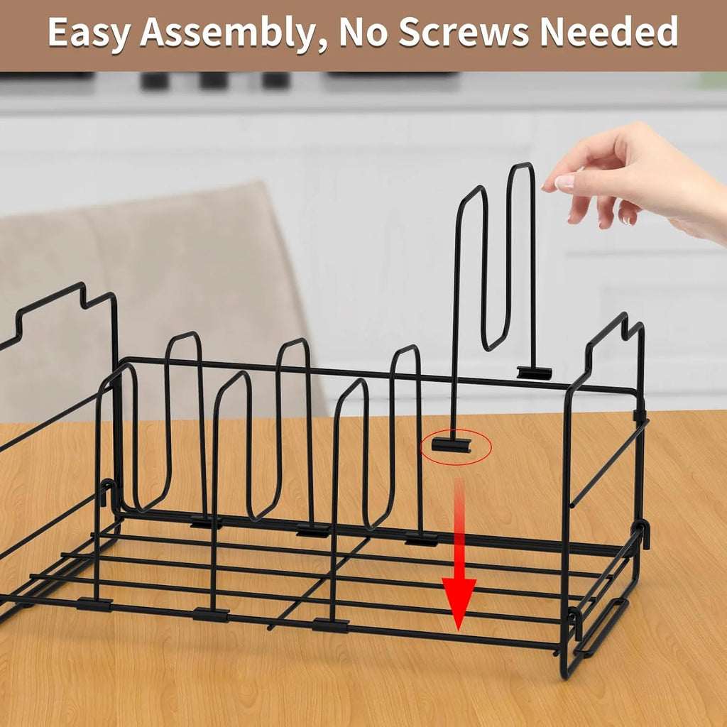 Black Plastic Lid Organizer with 4 Dividers B9638