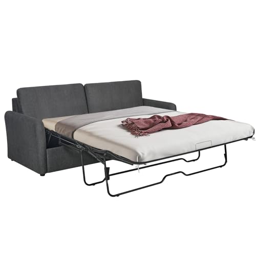 86.6" Queen Sleeper Sofa with Pullout Bed in Dark Grey K69380