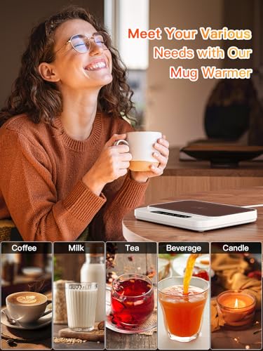 Black 50W Coffee Mug Warmer with 6-Temp Settings S4556