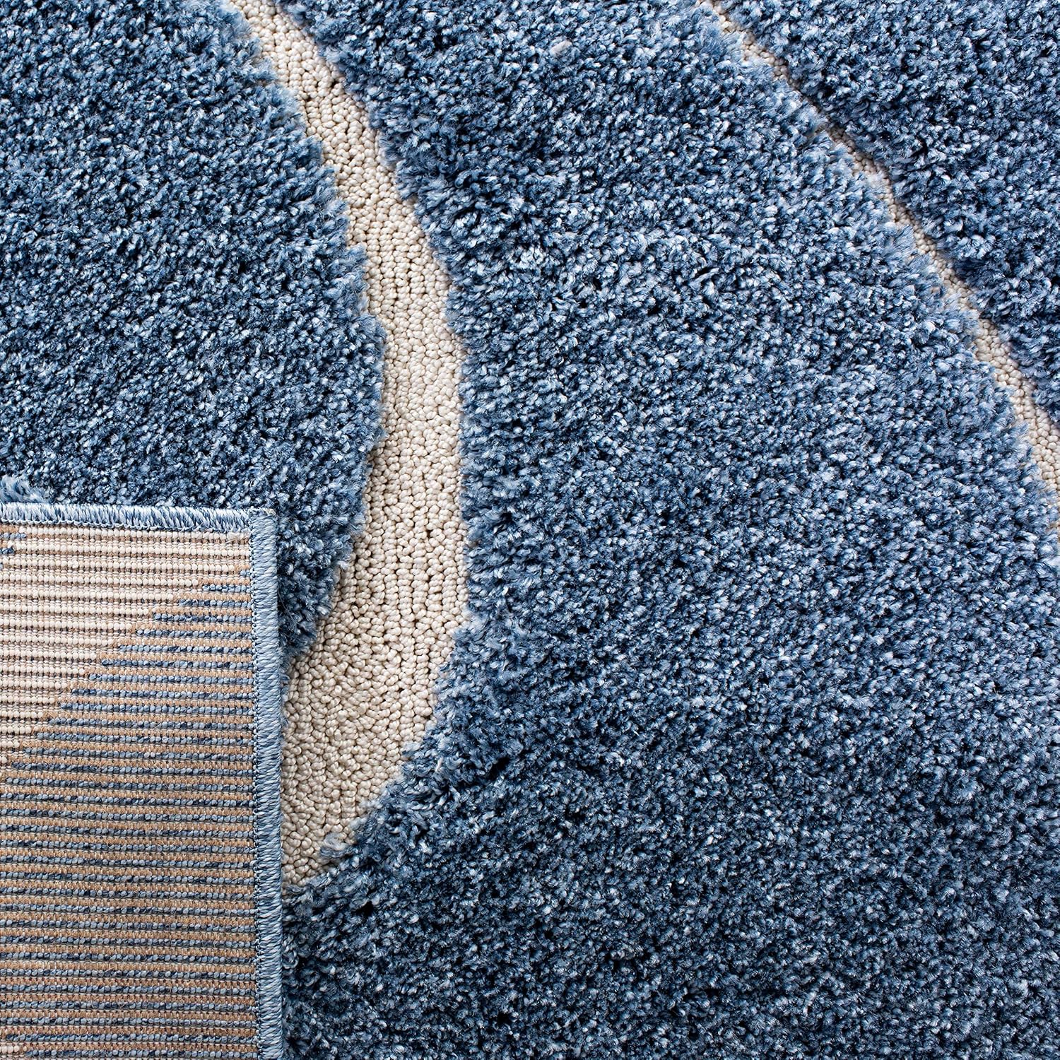 Light Blue & Cream 8'6" x 12' Area Rug Q99424