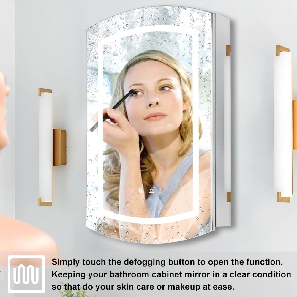 Oval Lighted Medicine Cabinet with Mirror B610
