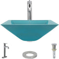 16-1/2x22 Glass Vessel Bathroom Sink with Vessel Faucet G135923