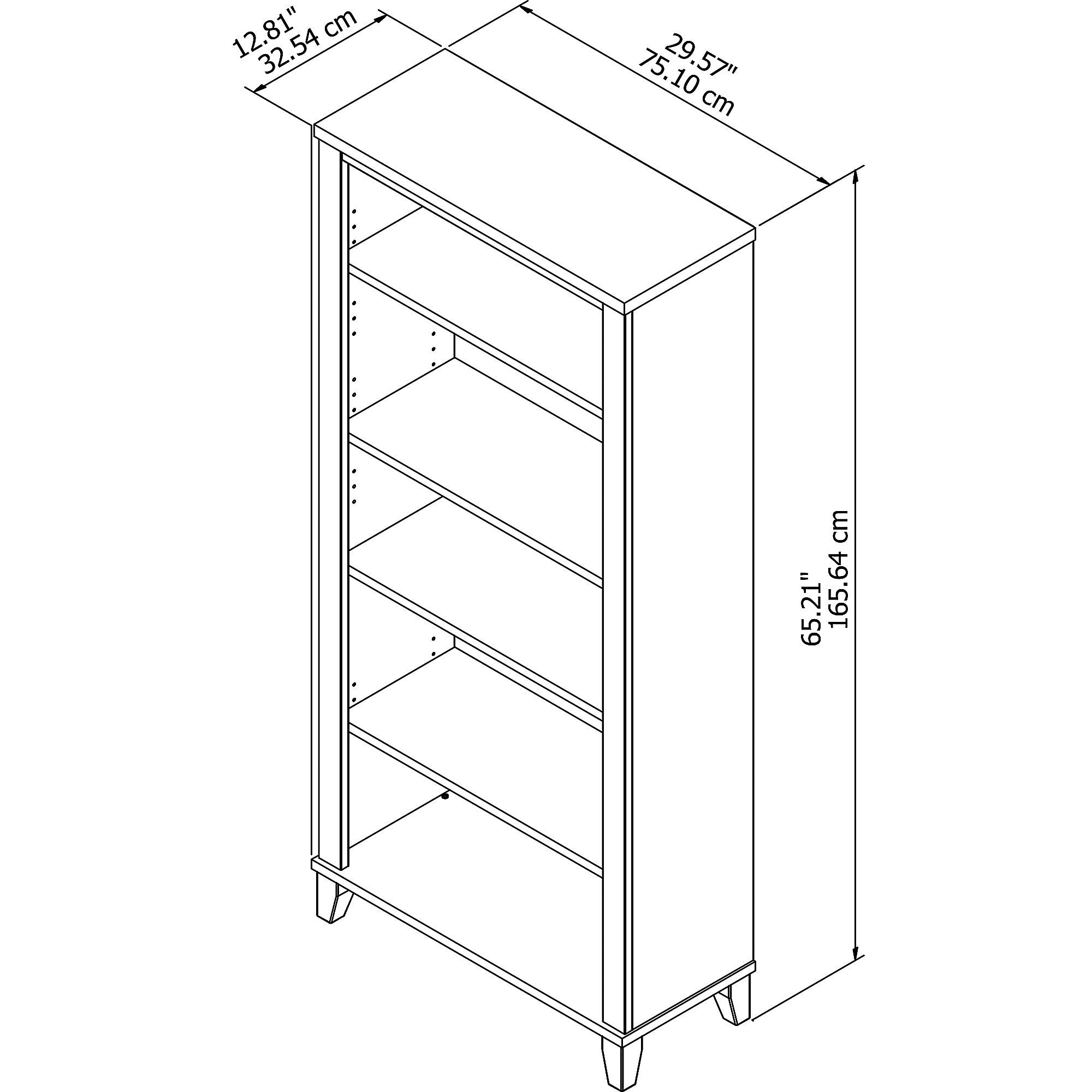 Maple Cross 5-shelf Bookcase G525693