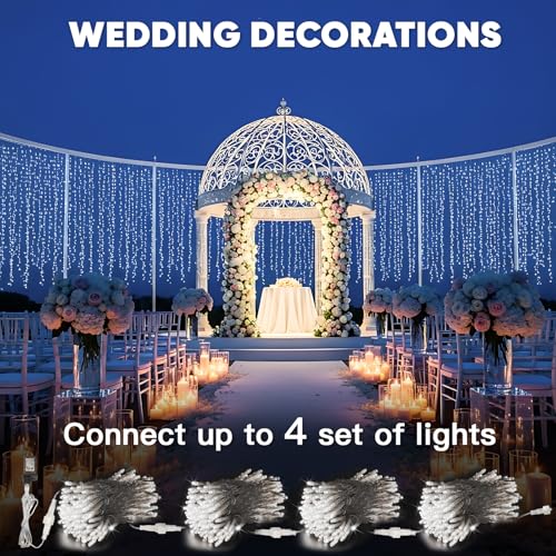 300 Led 9.8x9.8ft Warm White Curtain Lights R886706