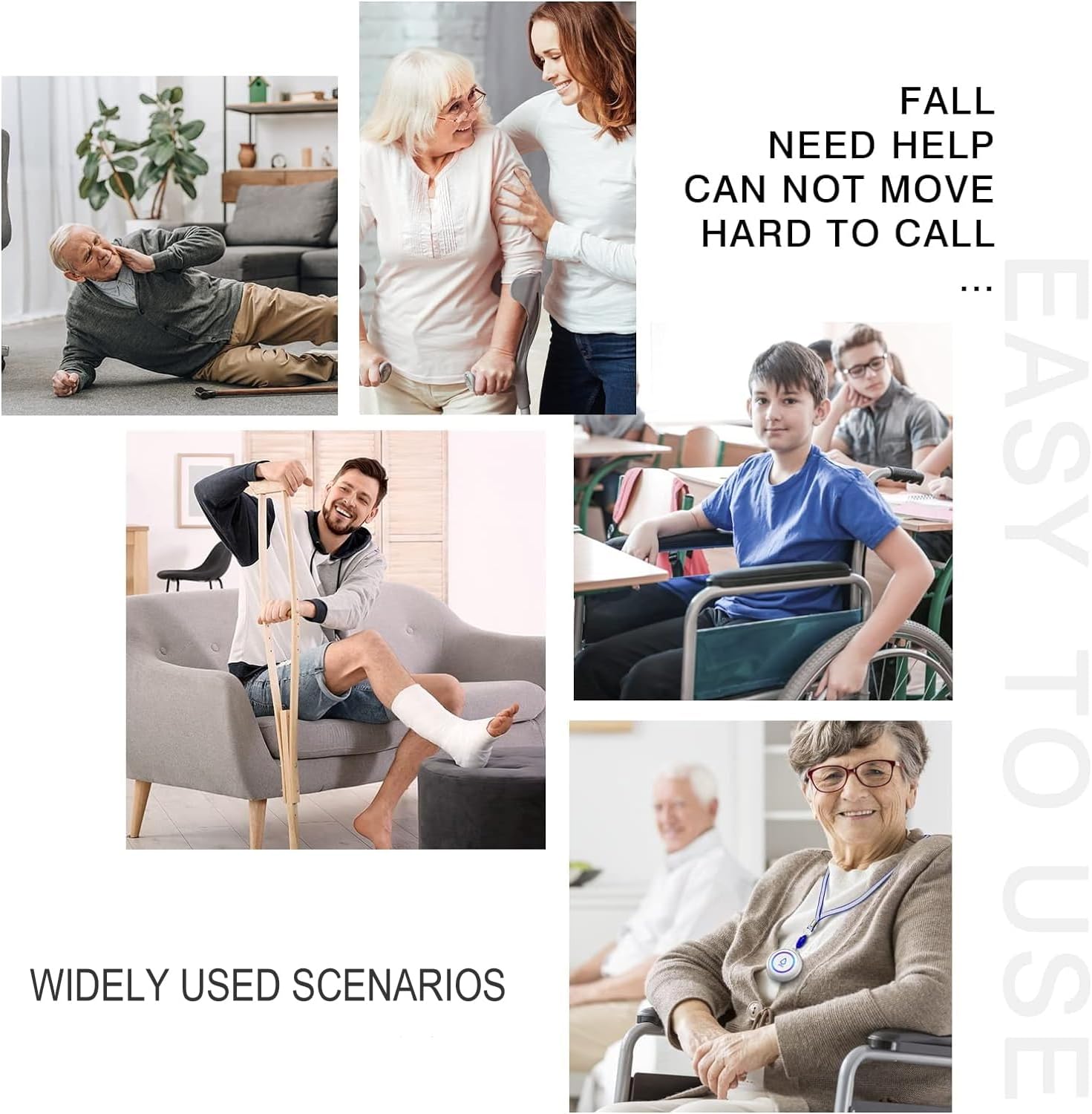 Medical Alert System with 3 Call Buttons and 3 Receivers Z9855