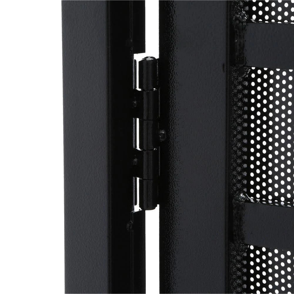 36 in. x 80 in. Black Steel Security Door with Perforated Metal Screen G15123