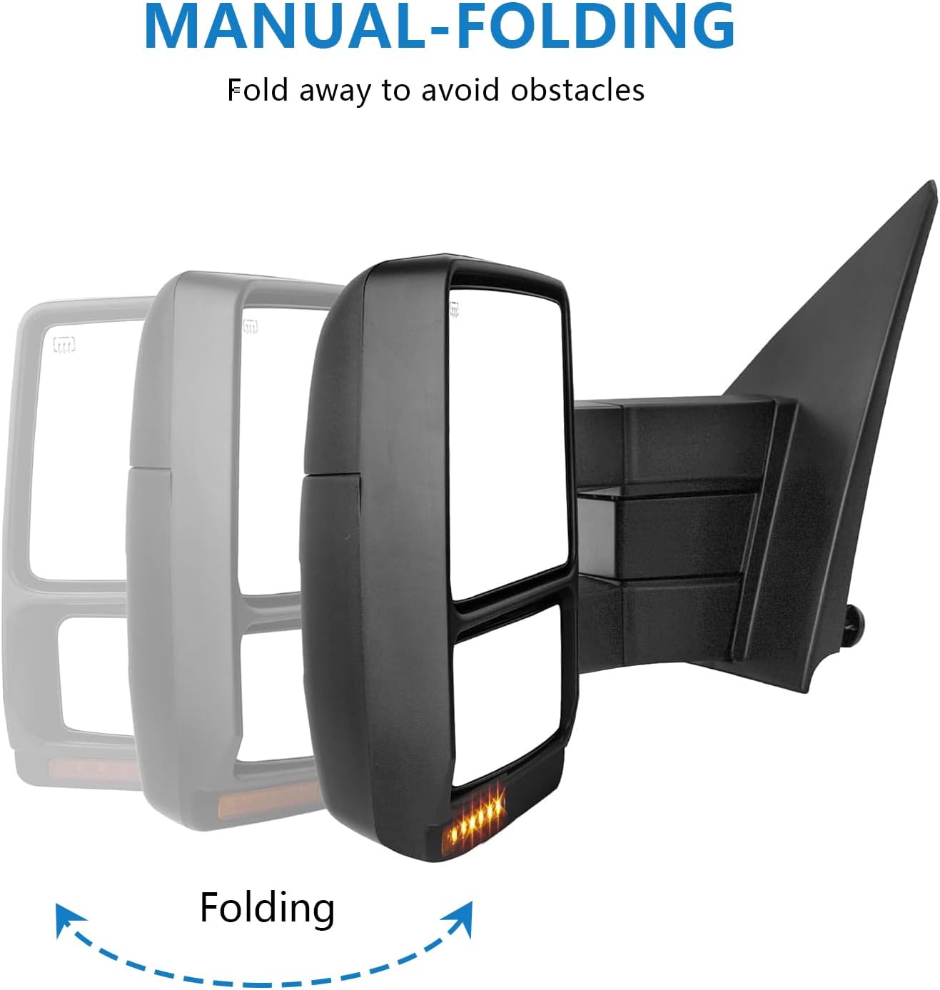 Black Power Heated Towing Mirrors Pair G751457