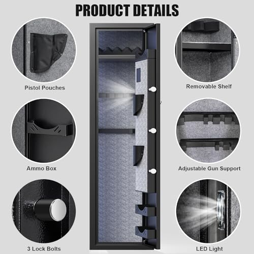 Digital Rifle Gun Safe with LCD Touch Screen Keypad F703