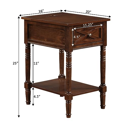 Espresso End Table with Charging Station M661