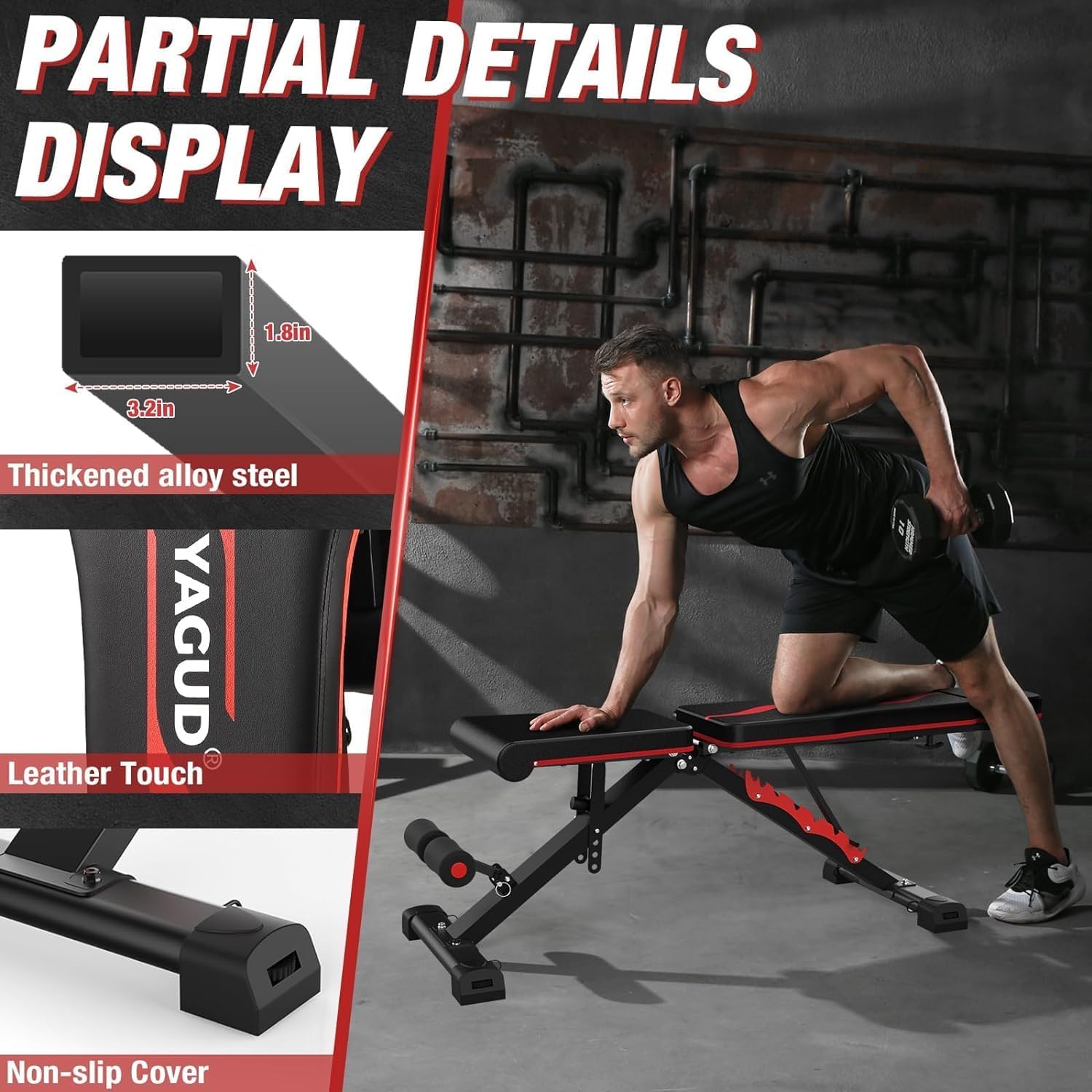 Adjustable Weight Bench with Barbell Rack X7416