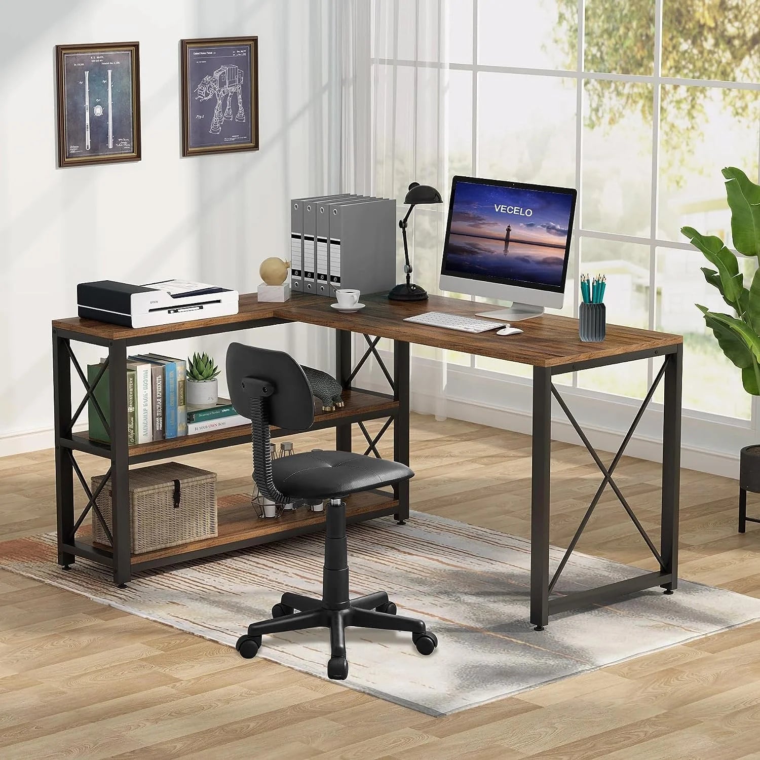 Black Adjustable Height Ergonomic Swivel Office Chair P284057