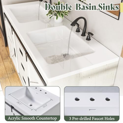 Gray Freestanding Double Vanity with Sink A450