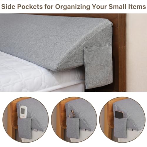 Grey 54"x10"x6" Full Bed Wedge Pillow O9278