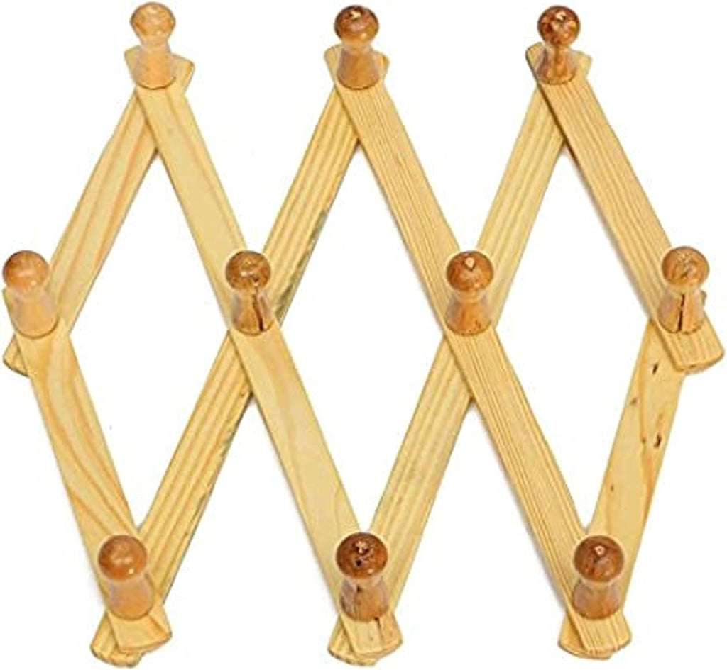 Wooden Expandable Hanger Accordion Coat Rack Wall Mounted P597