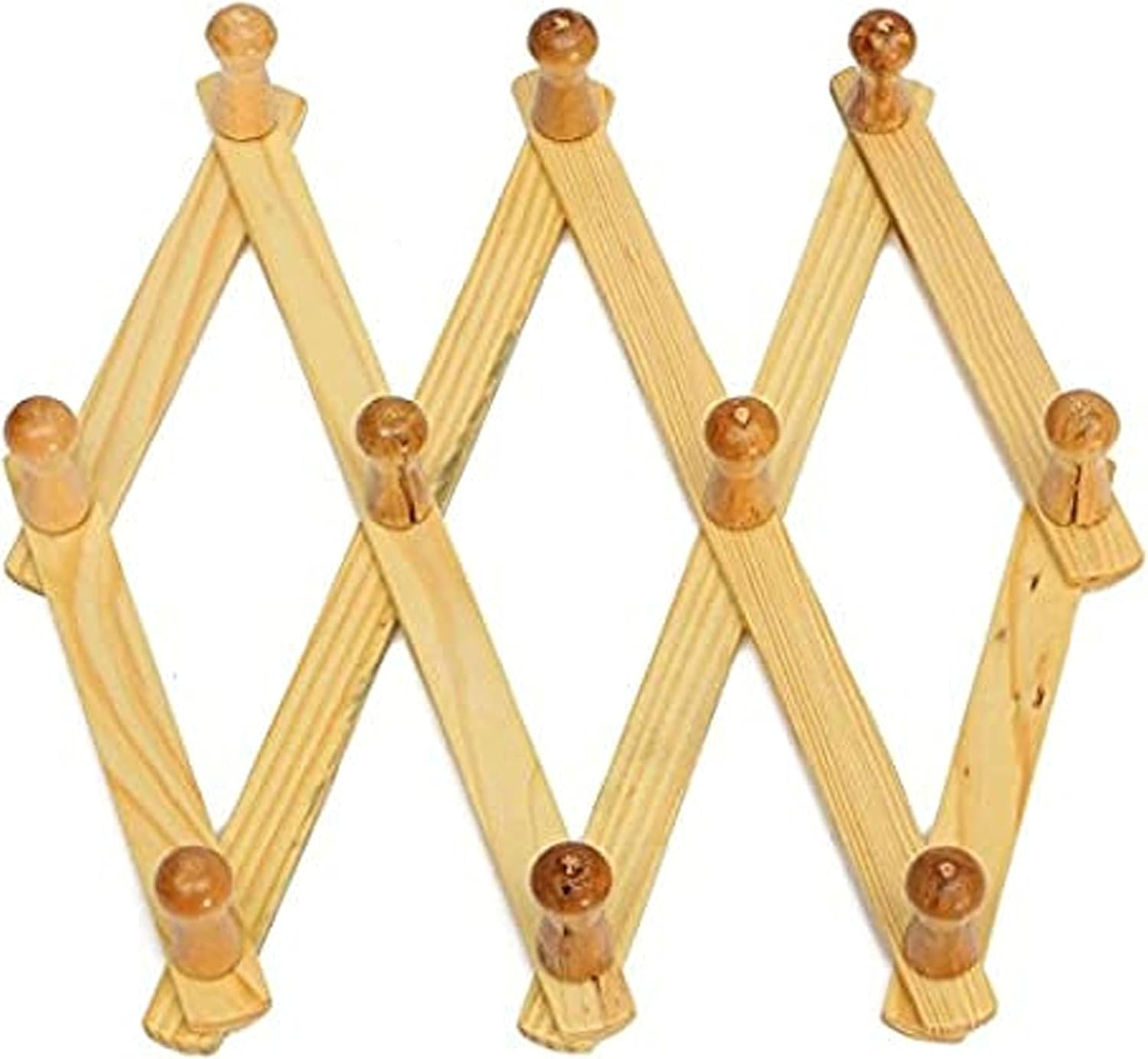 Wooden Expandable Hanger Accordion Coat Rack Wall Mounted P597