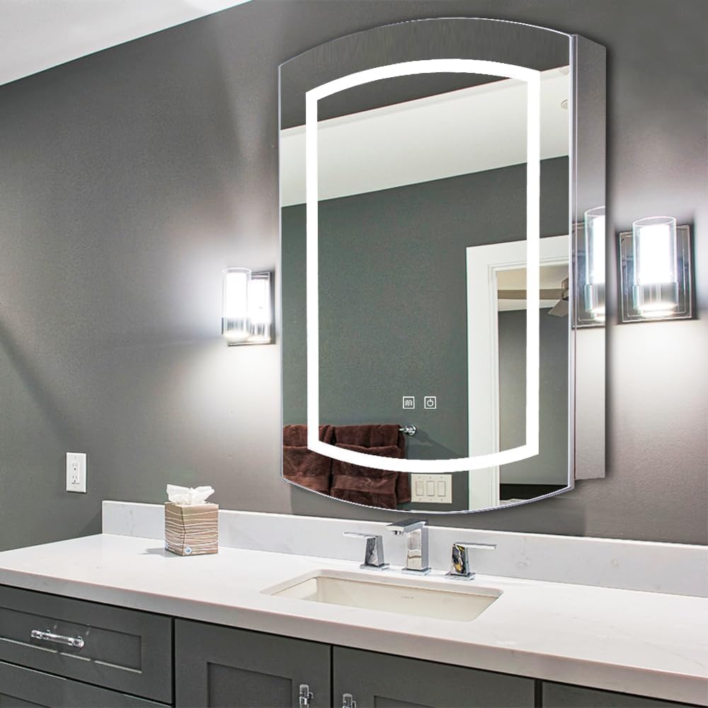 Oval Lighted Medicine Cabinet with Mirror B610