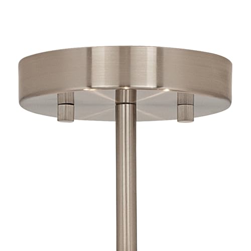 Brushed Nickel 14" Wide 5-Light Semi-Flush Mount Ceiling Light with Cream Fabric Drum Shade Q58422