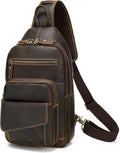 Brown Full Grain Leather Crossbody Shoulder Sling Bag K3263