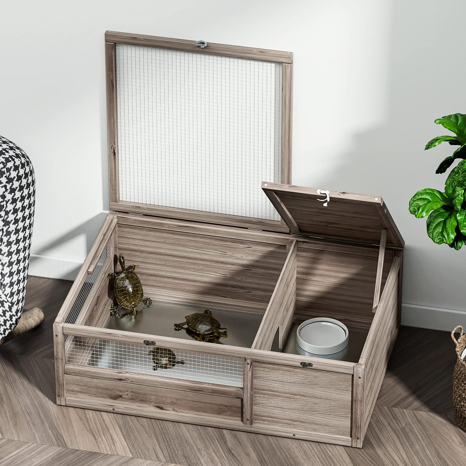 Grey Wooden Reptile Cage V407