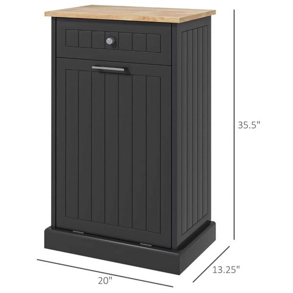 Freestanding Trash Can Holder Cabinet with Drawer Q1842