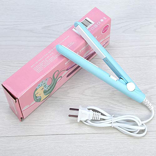 Mini Hair Curler Flat Iron Ceramic Straightener Travel Size 2 in 1 Tourmaline Plate Matcha Green A223133