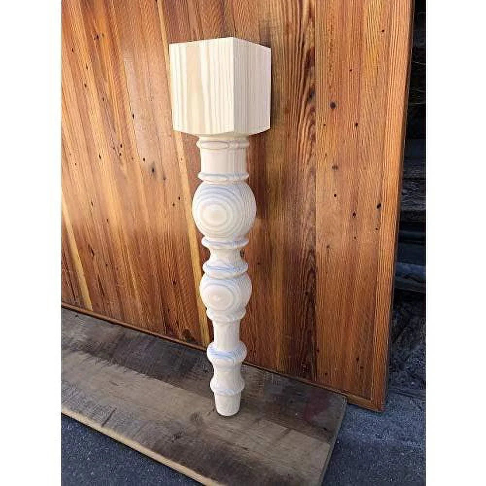 Set Of 4 Unfinished Turned Dining Table Legs T433