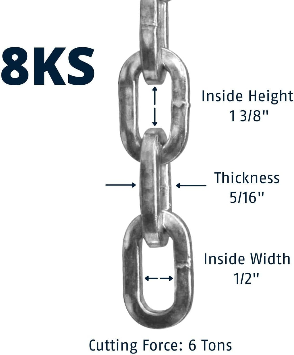 Hardened Steel 10 Foot x 3/8" Thick Square Security Chain U7012