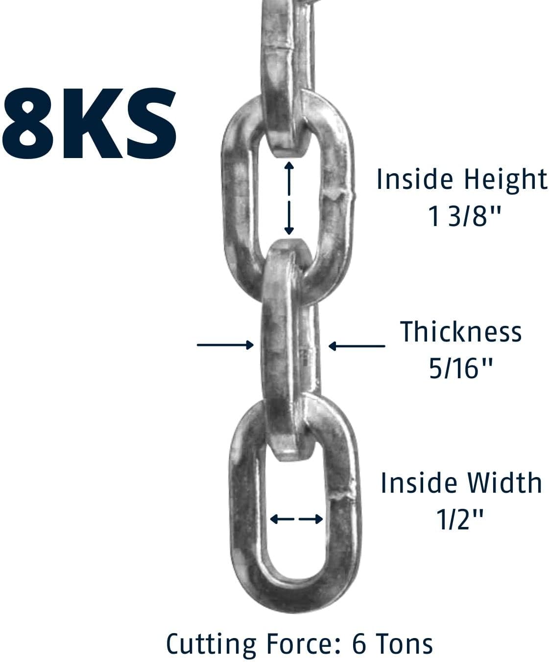 Hardened Steel 10 Foot x 3/8" Thick Square Security Chain U7012