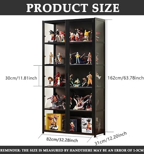 5-Tier Curio Display Cabinet with Acrylic Glass Door S794956