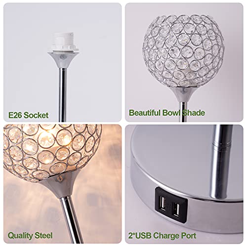 3-Way Dimmable Touch Control Table Lamp with 2 USB Charging Ports Q6847