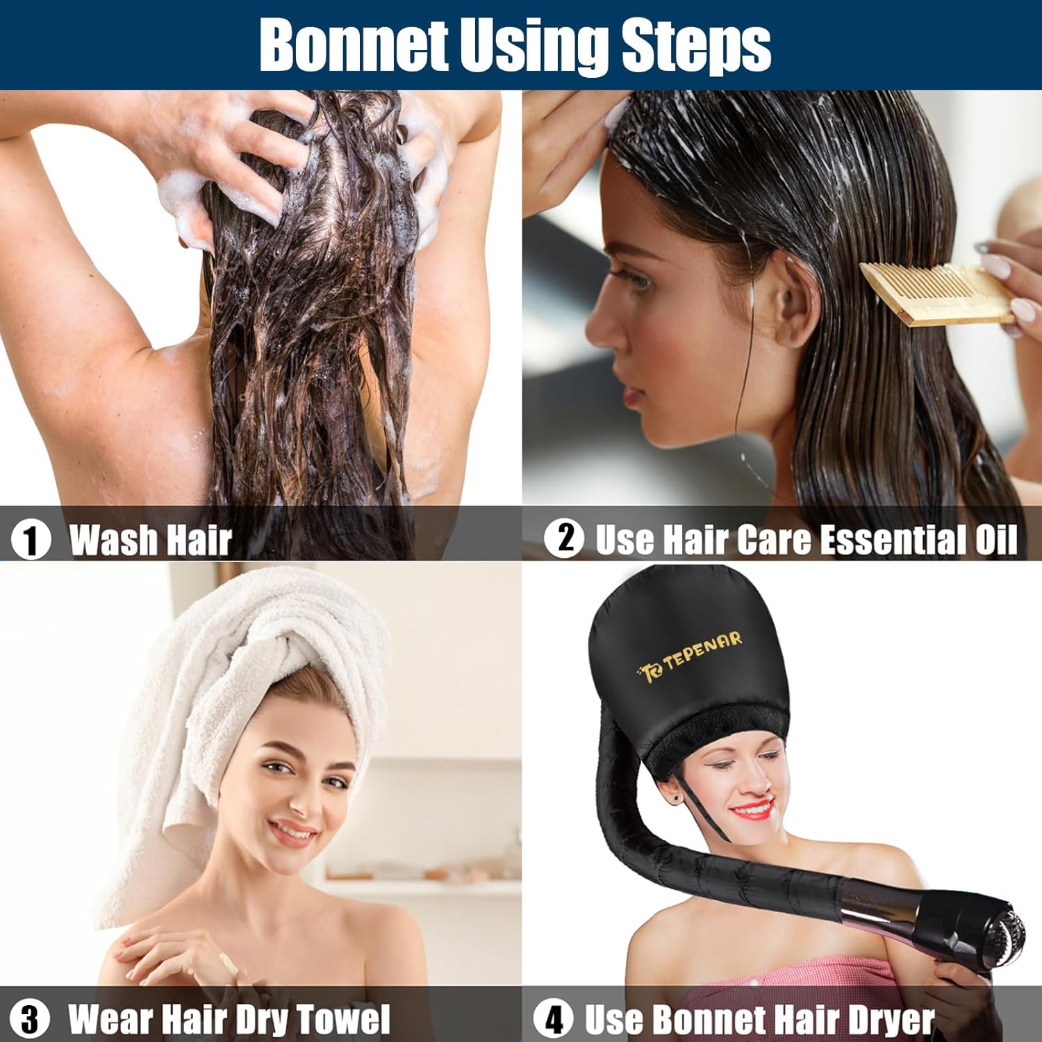 Extra Large Soft Adjustable Bonnet Hair Dryer Attachment U425