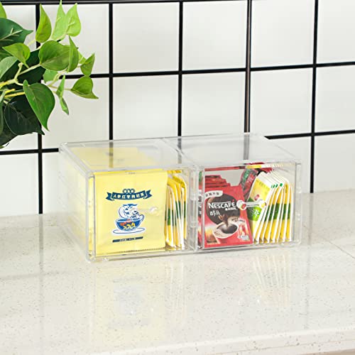 Clear Acrylic 6 Drawers Makeup Organizer Set of 2 E3212