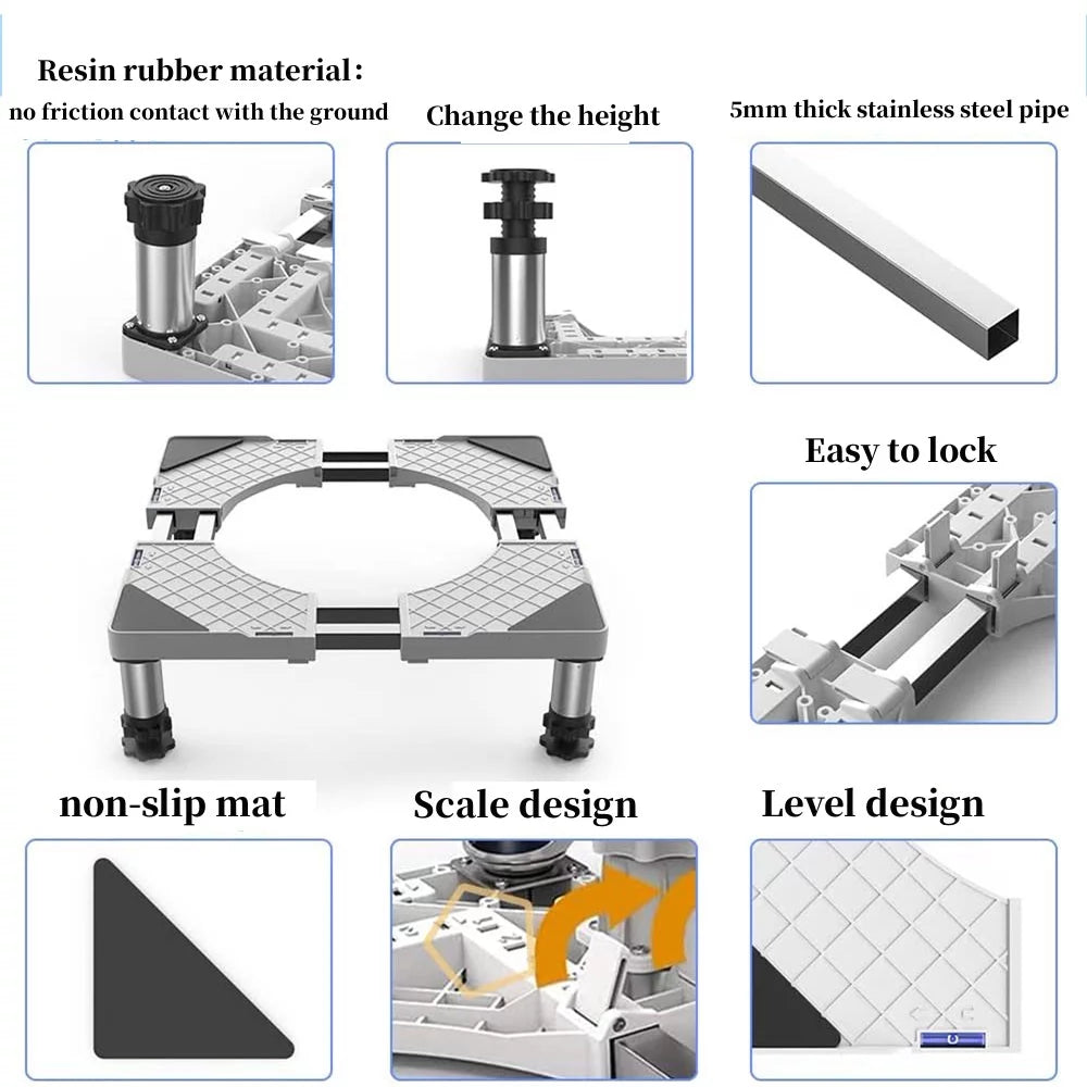 Silver Adjustable Mini Fridge Stand V2005