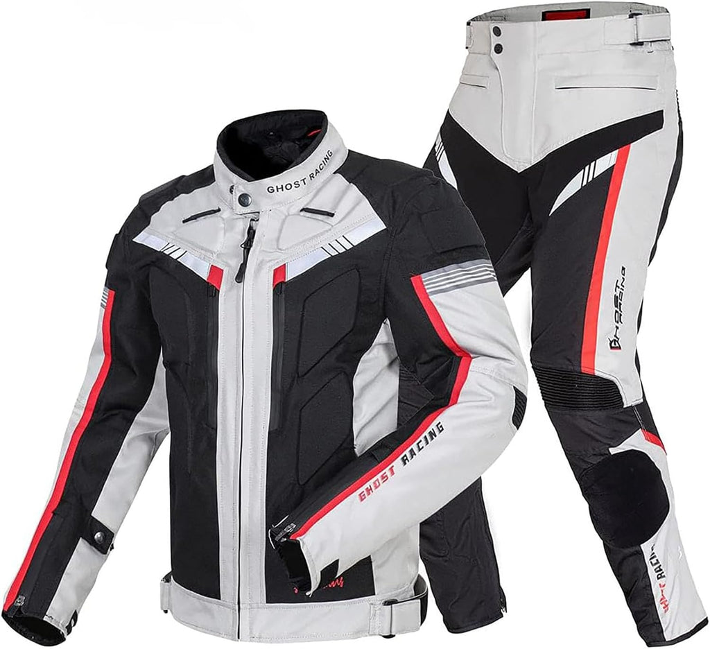 Grey Waterproof Motorcycle Jacket and Trousers Set K900