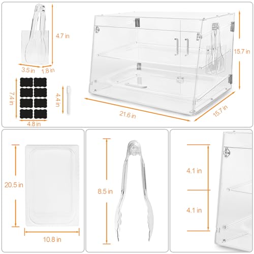 3 Tray Acrylic Pastry Display Case with Serving Tong G1153