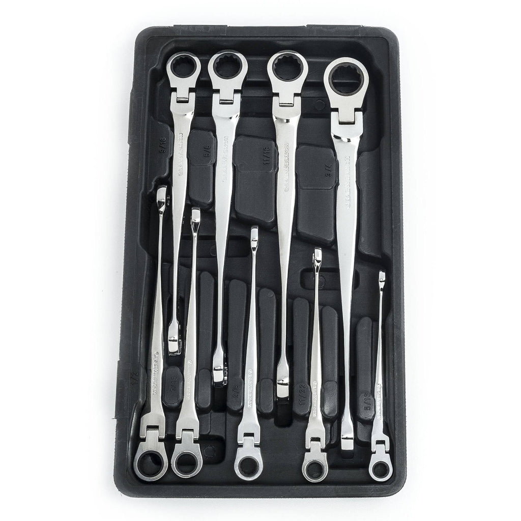 9 Piece SAE Flex Combination Ratcheting Wrench Set D704