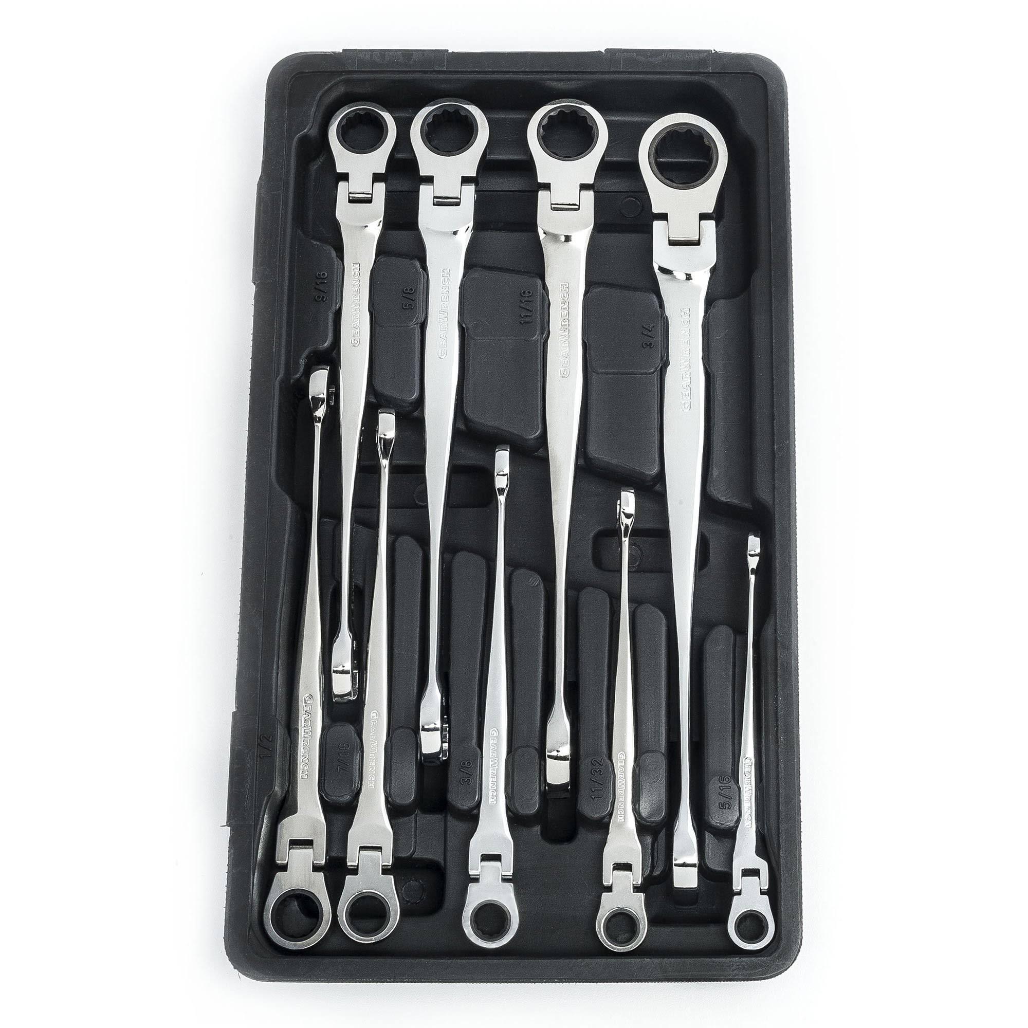 9 Piece SAE Flex Combination Ratcheting Wrench Set D704