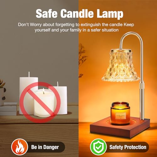 Candle Warmer Lamp with Timer & Dimmer, Adjustable Height, Electric Candle Lamp Warmer with 2 Premium Bulbs P637493