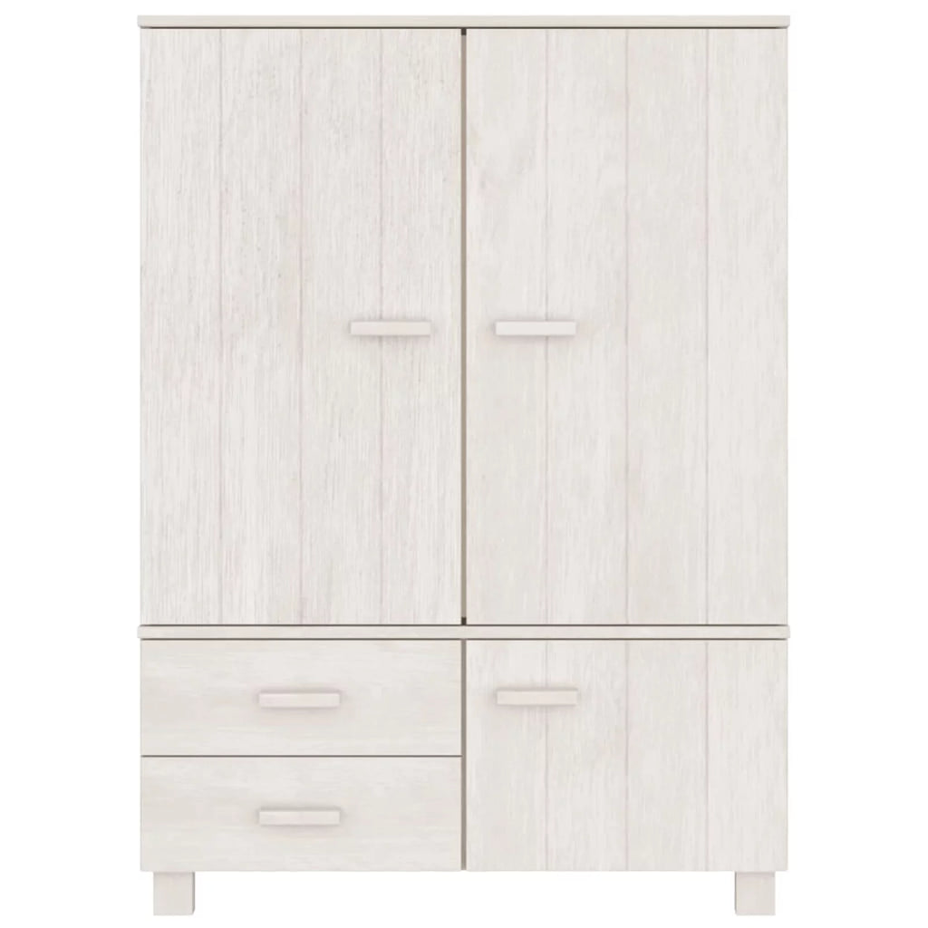 White Solid Wood Pine Wardrobe Q1936
