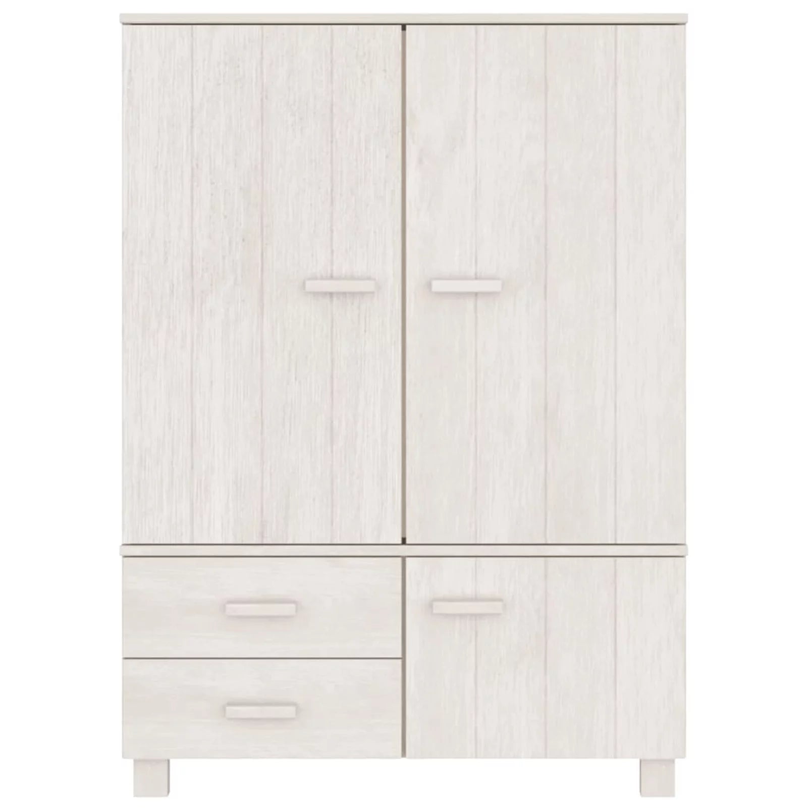 White Solid Wood Pine Wardrobe Q1936