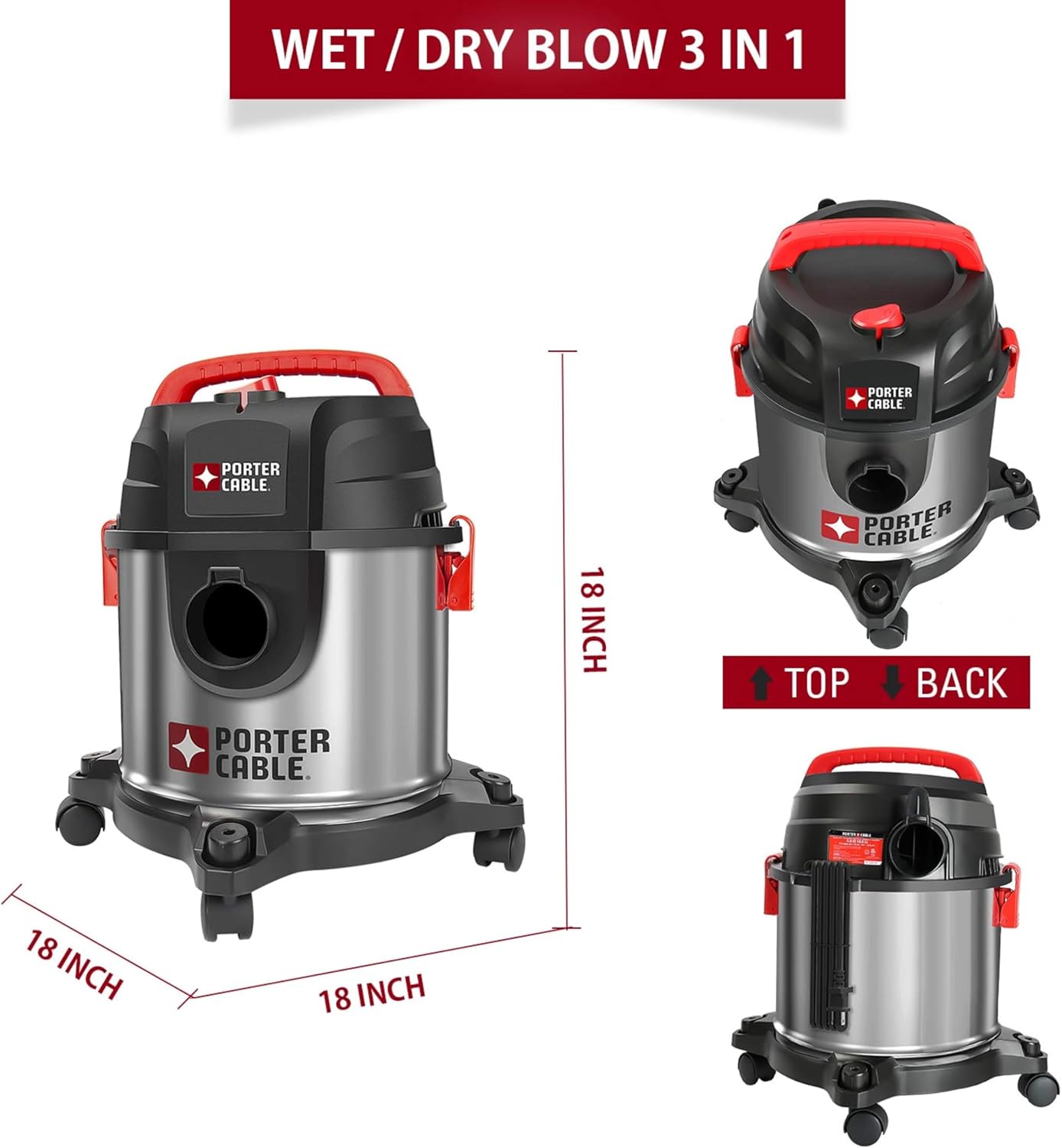 4 Gallon Stainless Steel Wet/Dry Vacuum A2925