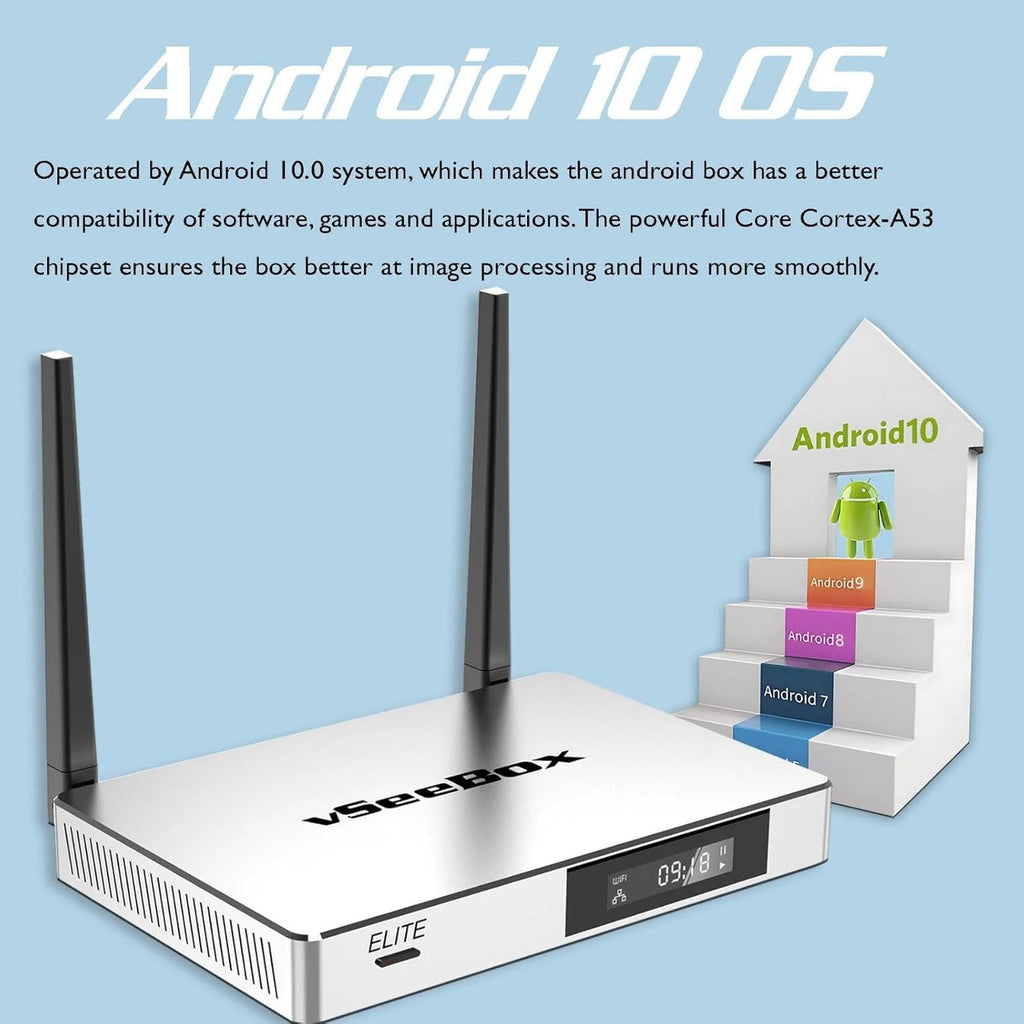 6K Android 10 4GB RAM 128GB Storage Streaming Box with Voice Control Remote U353