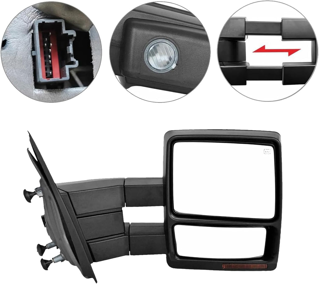 Black Power Heated Towing Mirrors Pair G751457
