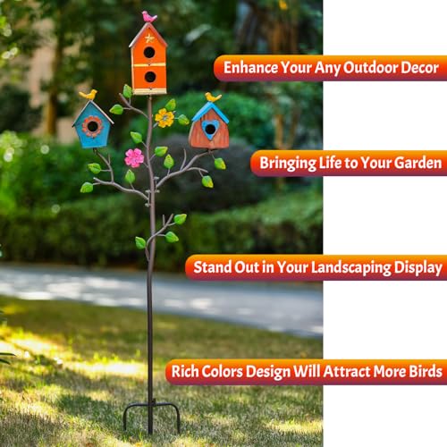 Metal Bird Houses for Outside with Pole X77533