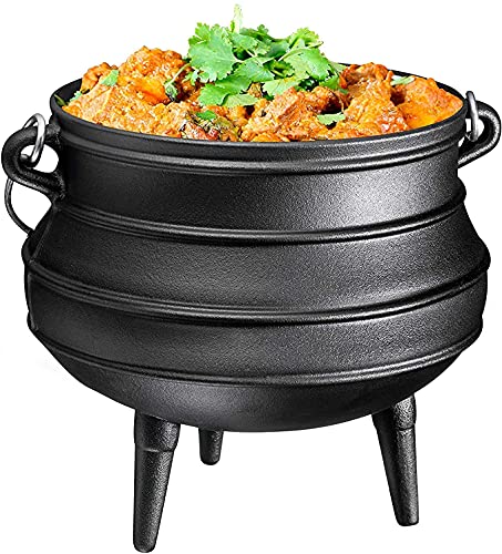 10 Quarts Pre-Seasoned Cast Iron Cauldron with Lid Q3851