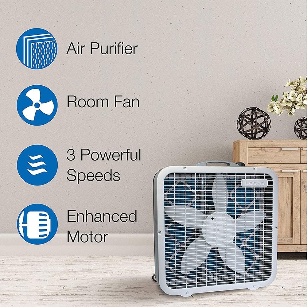 2-in-1 20-inch Box Fan and Air Purifier with MERV10 Filter Q54821